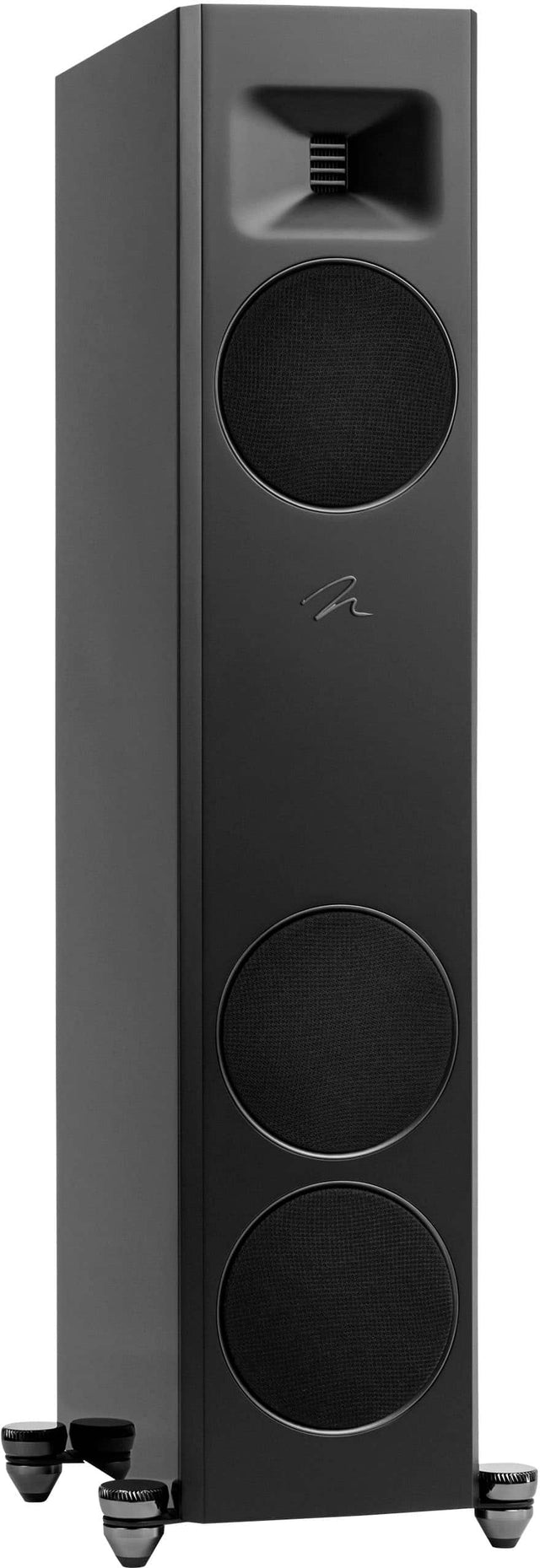 Front. MartinLogan - Motion F10 3-Way Floorstanding Speaker with 5.5” Midrange and Dual 5.5” Bass Drivers (Each) - Gloss Black.