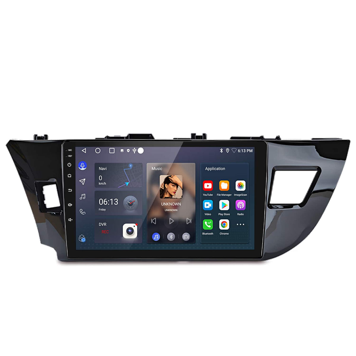 Junsun - For Toyota Corolla 2014-2016 10" 2+64GB Android 15 carplay Car Stereo Radio GPS Navi WIFI RDS SWC FM Bluetooth - Black
