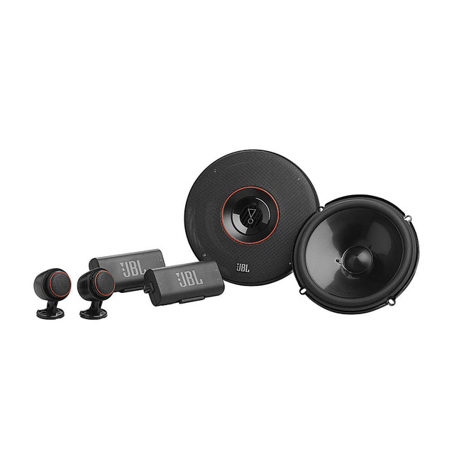 Front. JBL - 6-1/2” Component Car Speakers with Polypropylene Cones with Tweeter Pod (Pair) - Black.