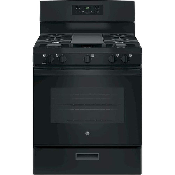 GE - 30 in. Wide 5 Burners 5.0 Cu. Ft. Freestanding Gas Range - Black
