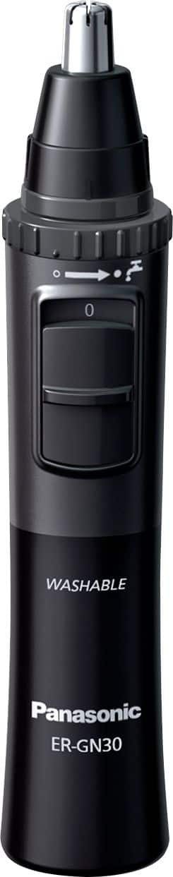 Panasonic - Men’s Ear and Nose Hair Trimmer, Wet Dry Hypoallergenic Dual Edge Blade - ER-GN30-H - Black