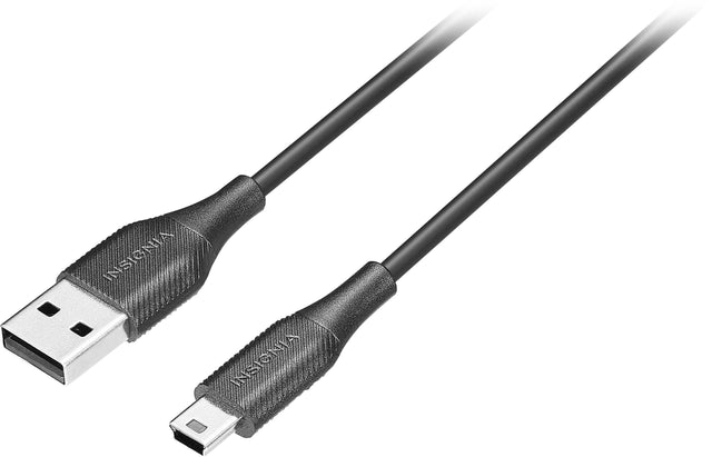 Front. Insignia™ - 6' USB to Mini-B Charge-and-Sync Printer Cable - Black.