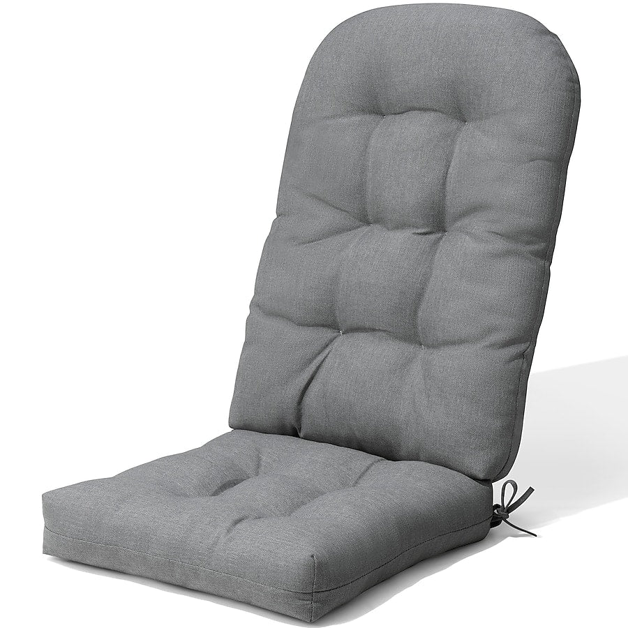 Crestlive Products - 1pc Outdoor Adirondack High Back Chair Cushion with Ties High back patio chair cushion - Light Gray