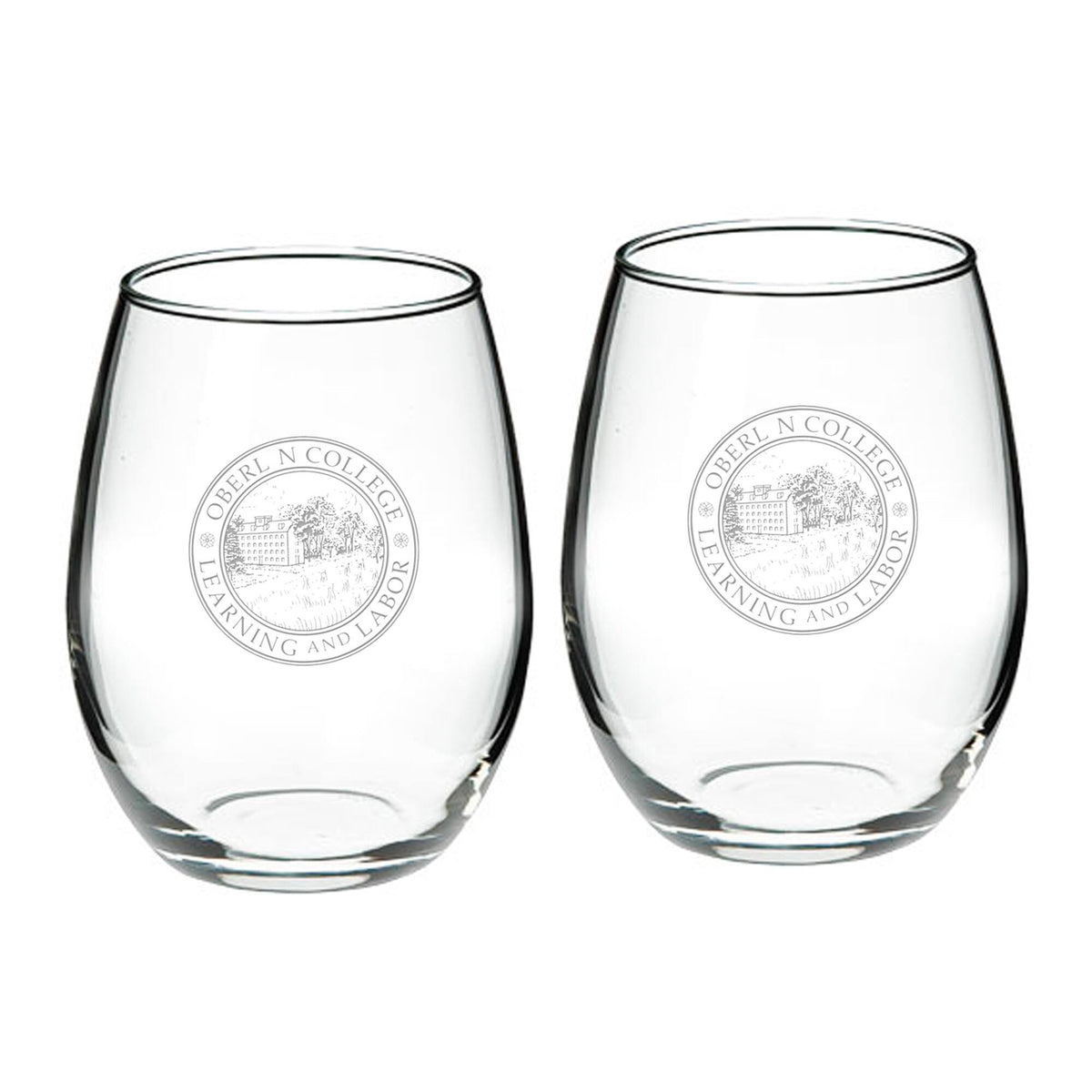 Jardine - Oberlin Yeomen 21oz. 2-Piece Stemless Wine Glass Set - Multicolor
