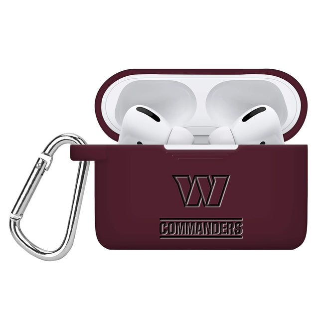 Front. Artinian - Washington Commanders Debossed Silicone Airpods Pro Case Cover - No Size - Multicolor.