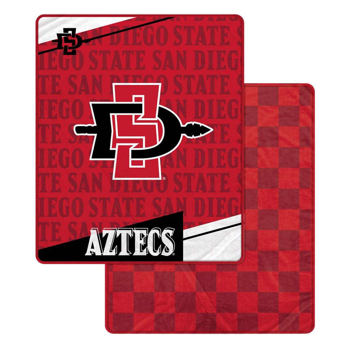 Pegasus - San Diego State Aztecs 60" x 70" Diagonal Ghost Checkered Double-Sided Blanket - Multicolor