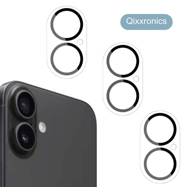 Front. Qixxronics - 3PCS Qixxronics Camera Lens Protector Compatible with iPhone 17 Camera Lens Tempered Glass Protector [Night Circle] - Clear.