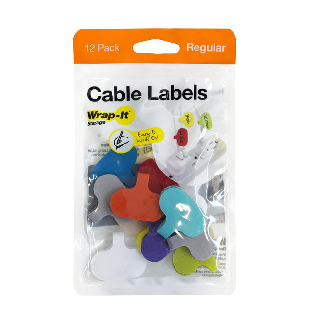 12 Pack Regular Cable Labels Wrap-It PHONE Storage MONITOR Easy to Write On! TABLET due to tape using S unoitul 1  Stor 4 Vra MMAN Age eO8 u HbE Carce RA.