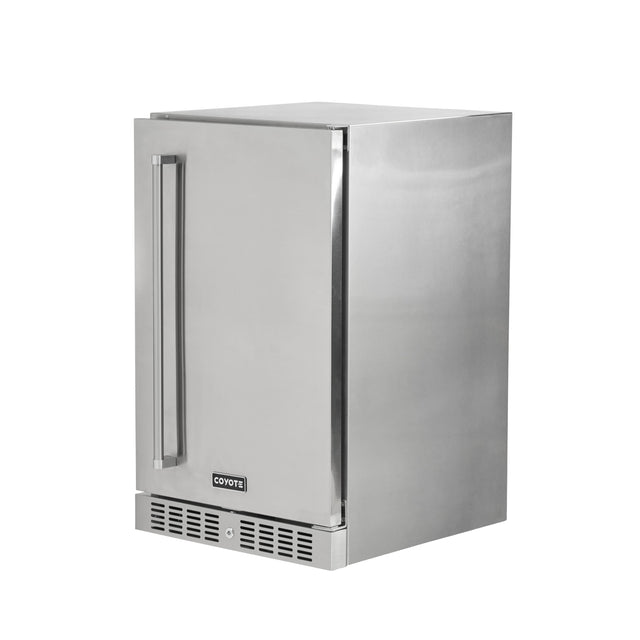 Front. Coyote - Coyote Outdoor Living  21" 4.1 Cu. Ft. Built-in Compact Refrigerator Right Hinge - Stainless Steel.