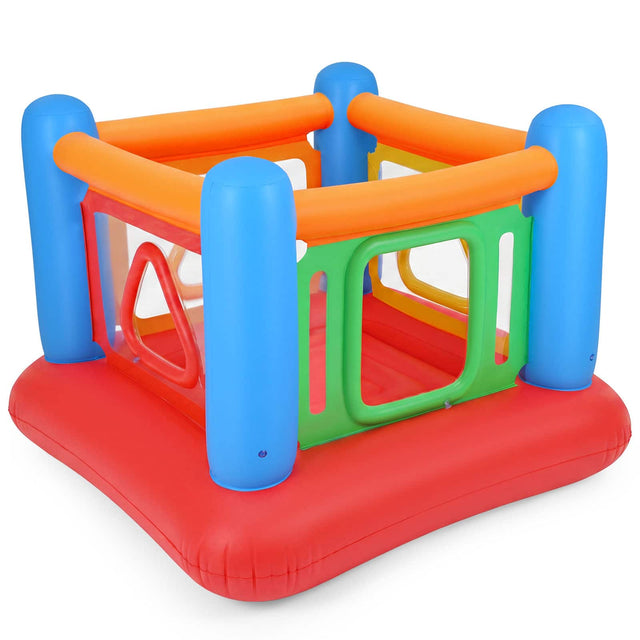 Front. Costway - Costway Inflatable Bounce House for Kids Jumping House with Transparent Side Walls - Multi-Color.