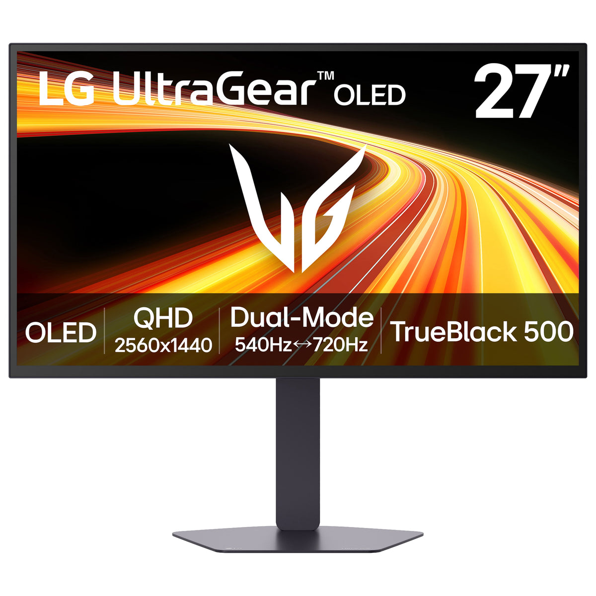 LG - UltraGear 27" OLED Dual Mode (QHD 540Hz, HD 720Hz) 0.02ms G-SYNC Compatible, AMD FreeSync Premium Pro Gaming Monitor - Black