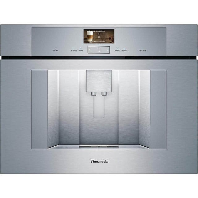 Front. Thermador - Espresso Machine with 19 bars of pressure, Milk Frother and App Controlled - Brushed Stainless Steel.