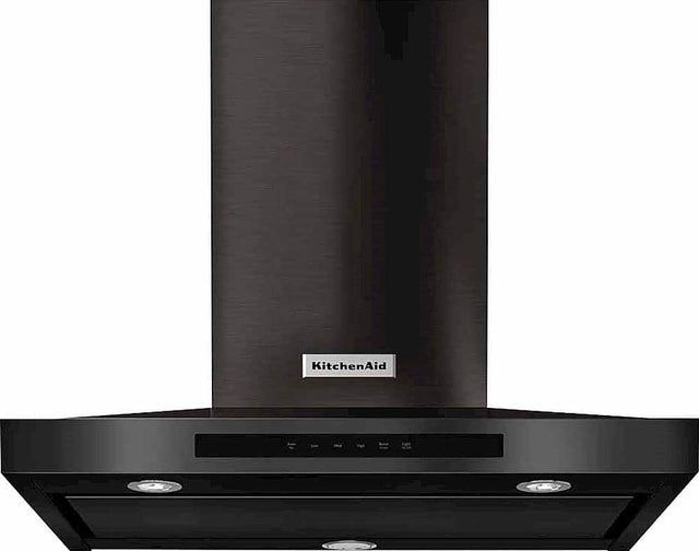 Front. KitchenAid - 30" Externally Vented Range Hood - Black stainless steel.