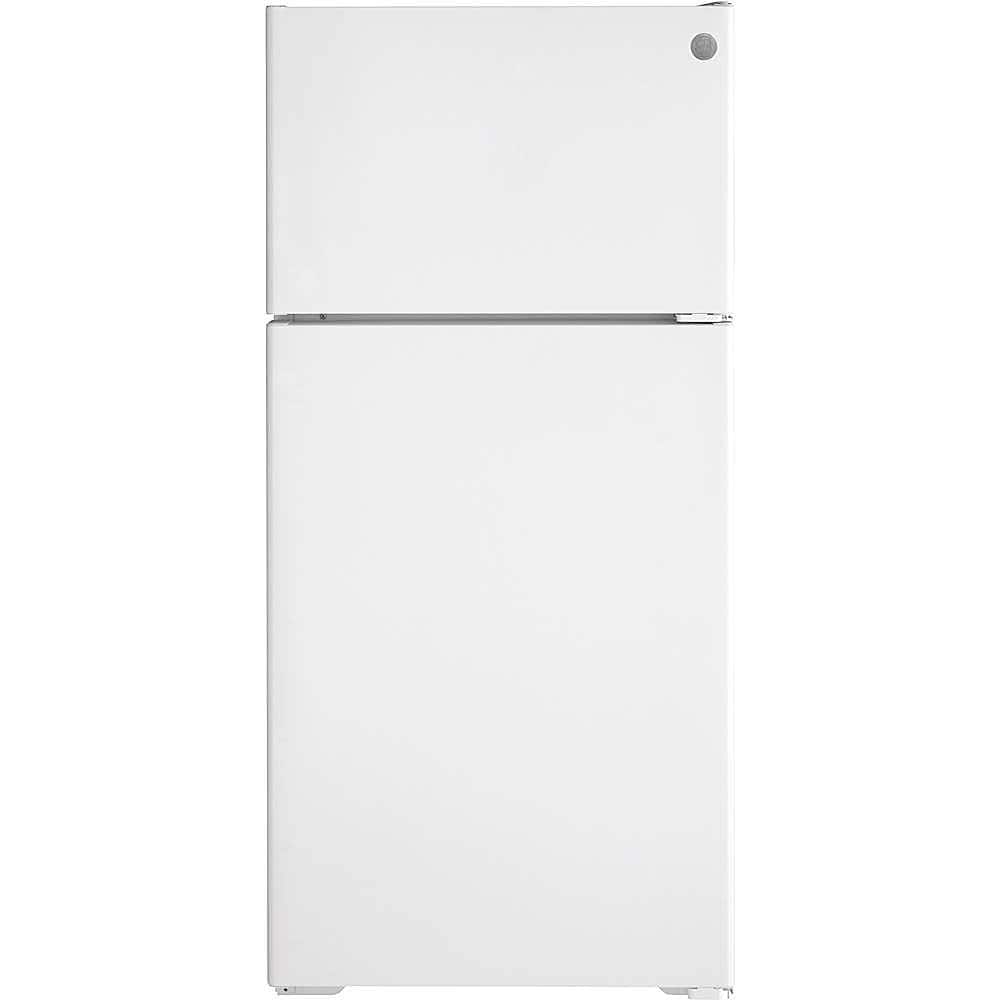 GE - 28 in. Wide 16.6 Cu. Ft. Top-Freezer Refrigerator with LED Interior Lighting - White