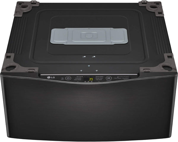 LG - SideKick 1.0 Cu. Ft. High-Efficiency Pedestal Washer with 3-Motion Technology - Black Steel