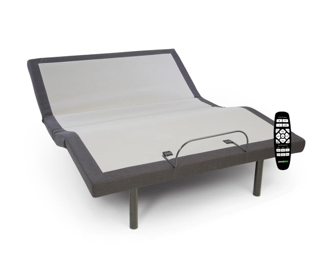 Front. GhostBed - Adjustable Base -Twin XL - Black.