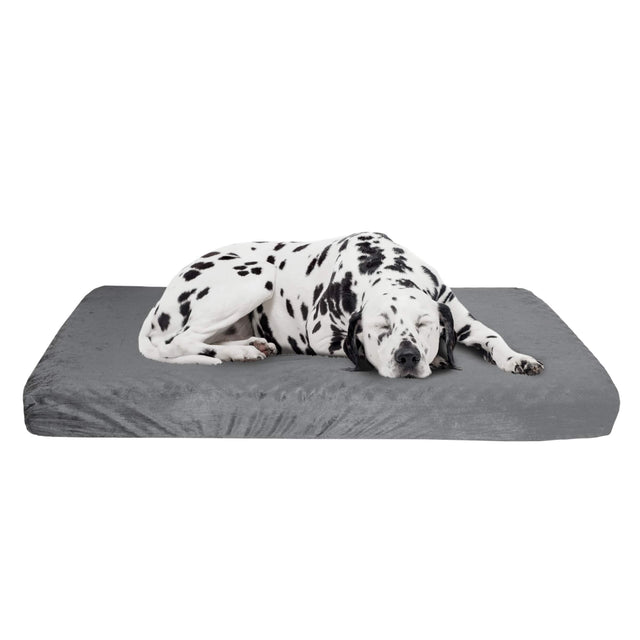 Front. PetMaker - Orthopedic Dog Bed - 2-Layer Pet Bed for Floor, Kennel, or Crate with Washable Cover - 46x27 Pet Bed for Large Dogs - Gray.
