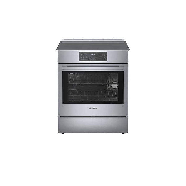 Bosch - Benchmark Series 30 in. Wide 4.6 cu. ft. Slide-In Electric Induction Range with Self-Cleaning and 4 Elements - Stainless Steel
