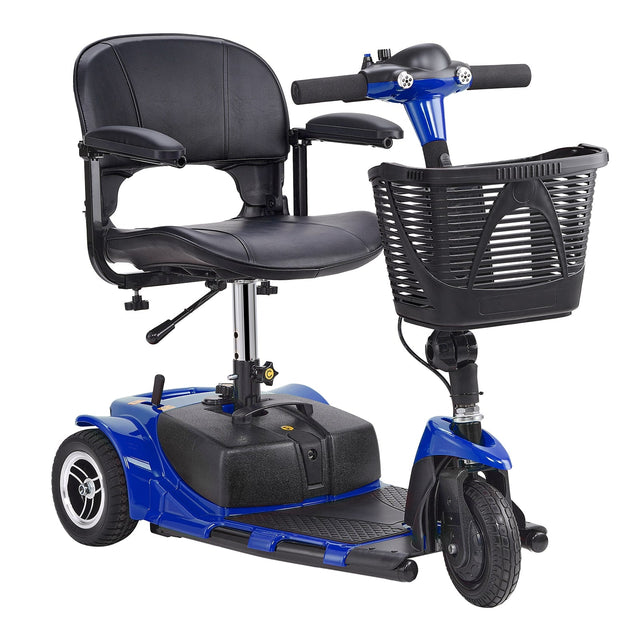 Front. VEVOR - 3 Wheel Folding Mobility Scooter for Adults & Seniors, Heavy-Duty Electric Powered Mobility Scooter & 12 Mile Long Range - Black;Blue.