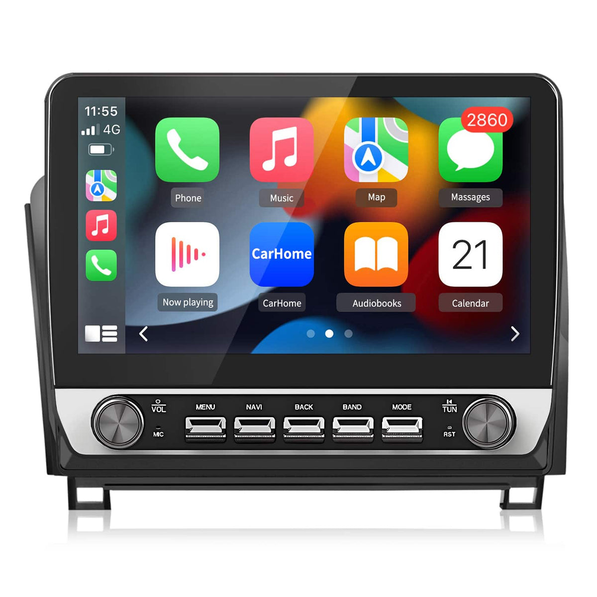 Junsun - 10.1" carplay 4+64GB Android15 8 Core For Toyota Tundra Sequoia 2007-2013 Car Stereo Radio GPS Navi WIFI RDS SWC FM BT - Black