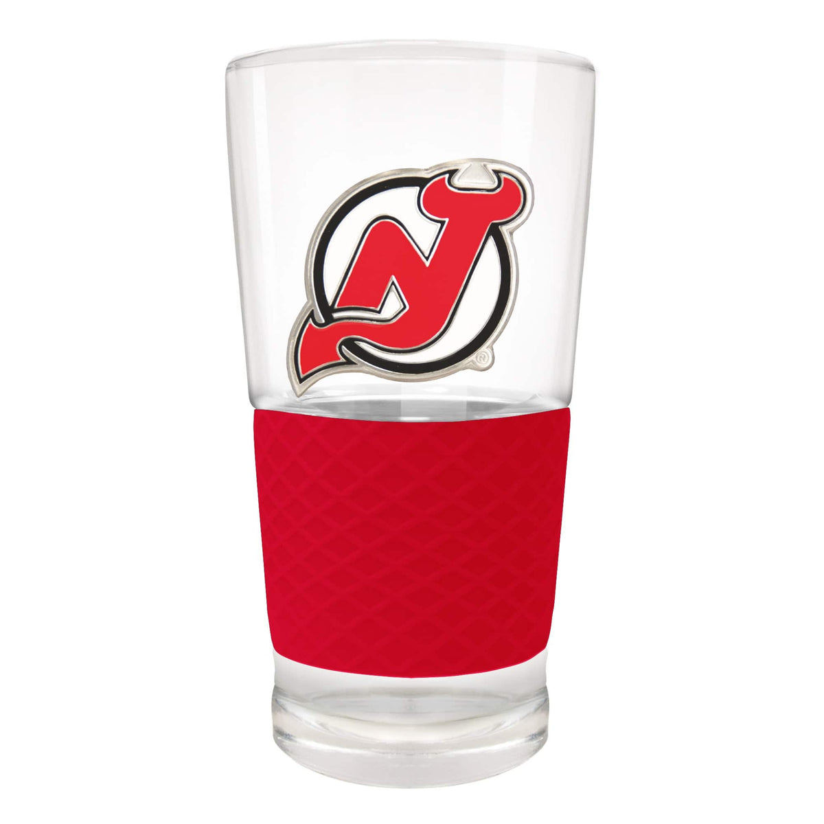 Great American Products - New Jersey Devils 22oz. Pilsner Glass with Silicone Grip - Red