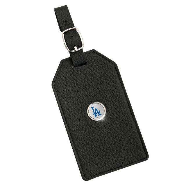 Front. Jardine - Los Angeles Dodgers Leather Luggage Tag - Black.