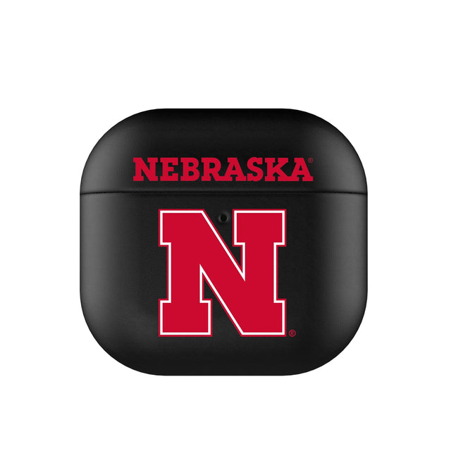Front. Keyscaper - Nebraska Huskers Nebraska Huskers Insignia AirPods 4th Generation Case Cover - No Size - Black.
