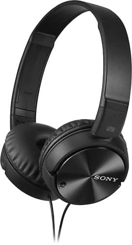 Sony - Noise Cancelling Wired On-Ear Headphones - Black