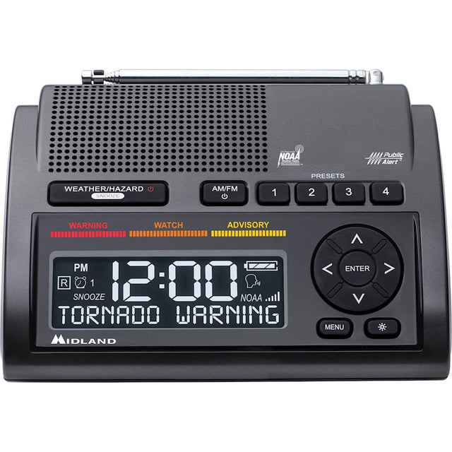 Front. Midland - Desktop Weather Alert Radio - Black.
