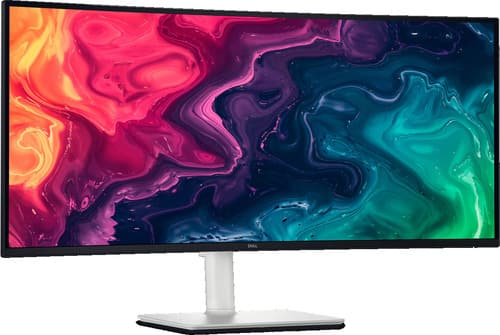 Front. Dell - S3425DW (Dell 210-BRMV) 34 Plus USB-C Monitor - 1800R - 5ms - 120 Hz - USB-C - Speakers - Height - Slant - Tilt - Ash Wh - Ash White.