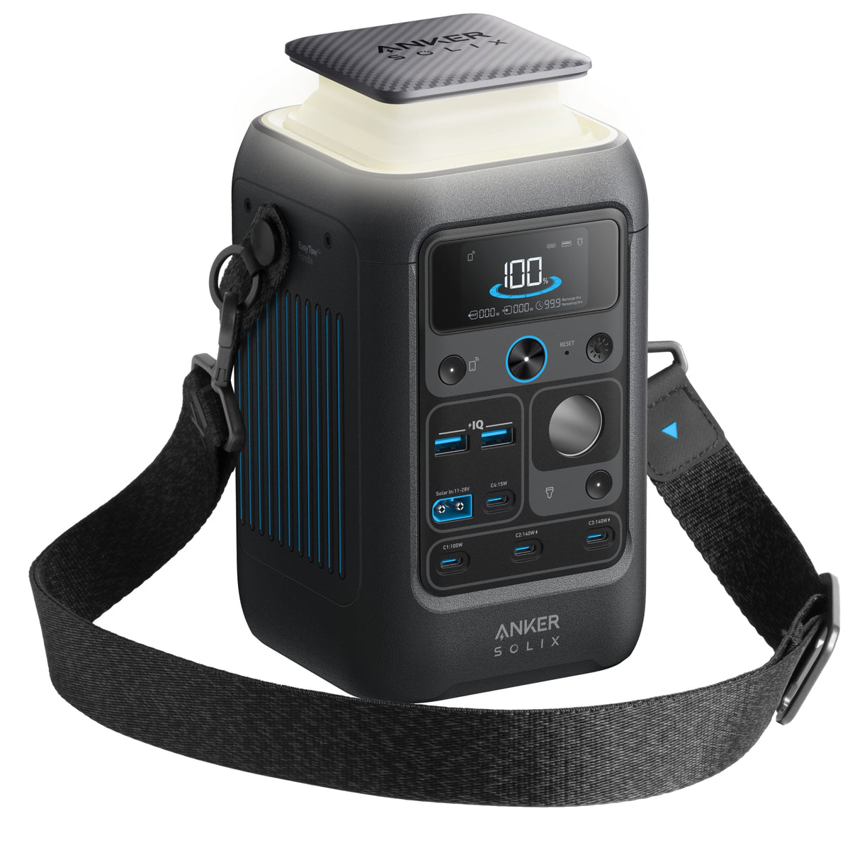 Anker - SOLIX C300X DC Portable Power Station 288Wh(90,000mAh)/300W Generator&Power Bank Station for Outdoor Camping&Emergency (288 Wh Capacity) - Black