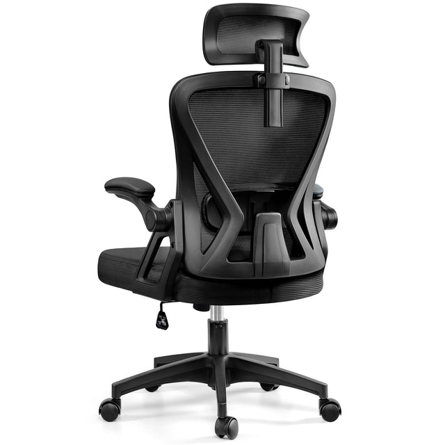 Front. KERDOM - High Back Ergonomic Office Chair with Adjustable Headrest & Lumbar Support Tilt Reclining Computer Chair for Home Office - Black.