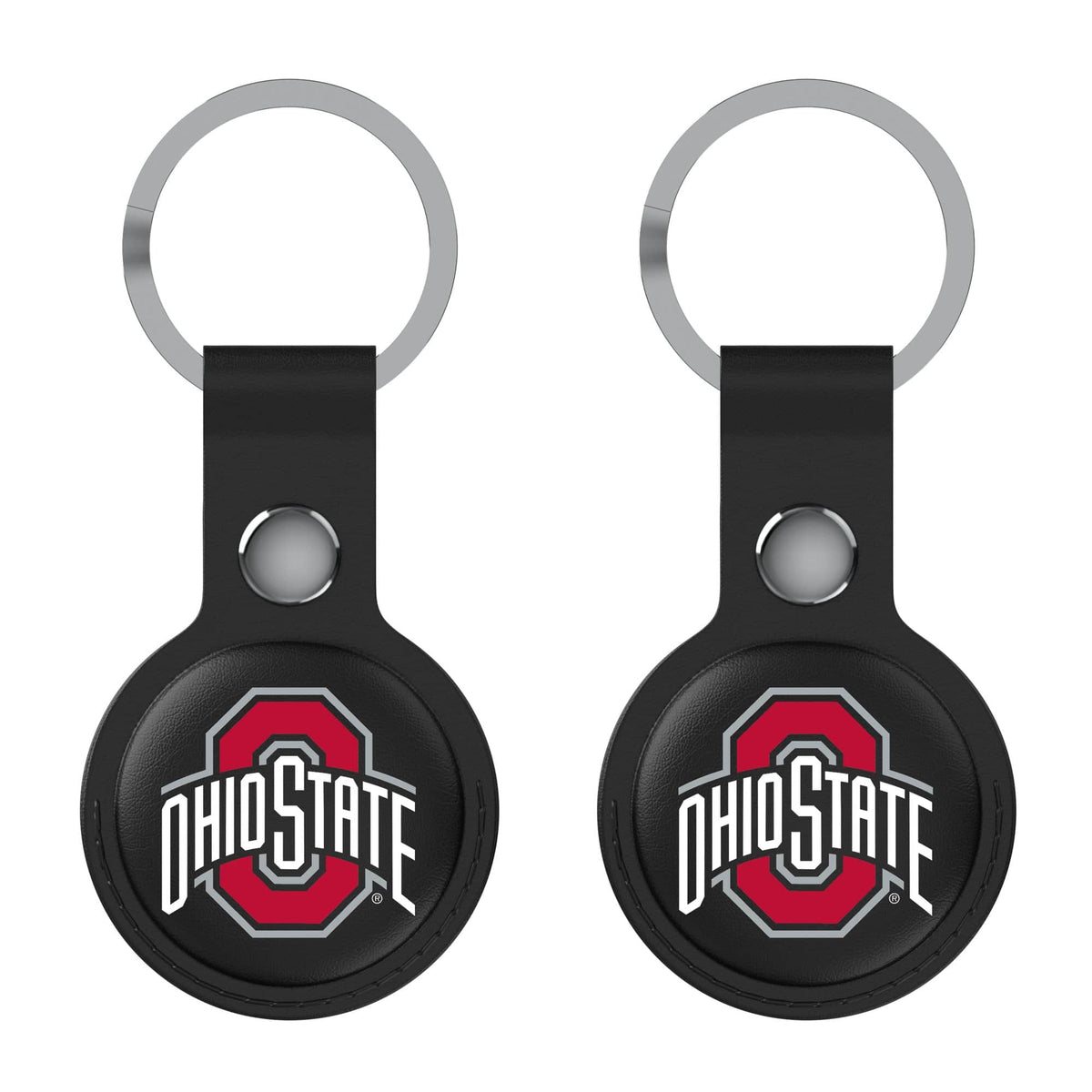 Keyscaper - Ohio State Buckeyes Leatherette AirTag Holder 2-Pack - No Size - Black
