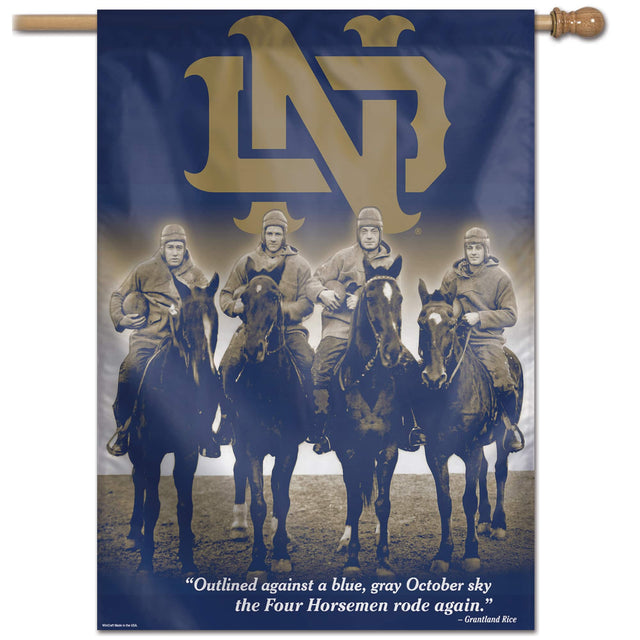 "Outlined against a blue, gray October sky the Four Horsemen rode again."  
—Grantland Rice