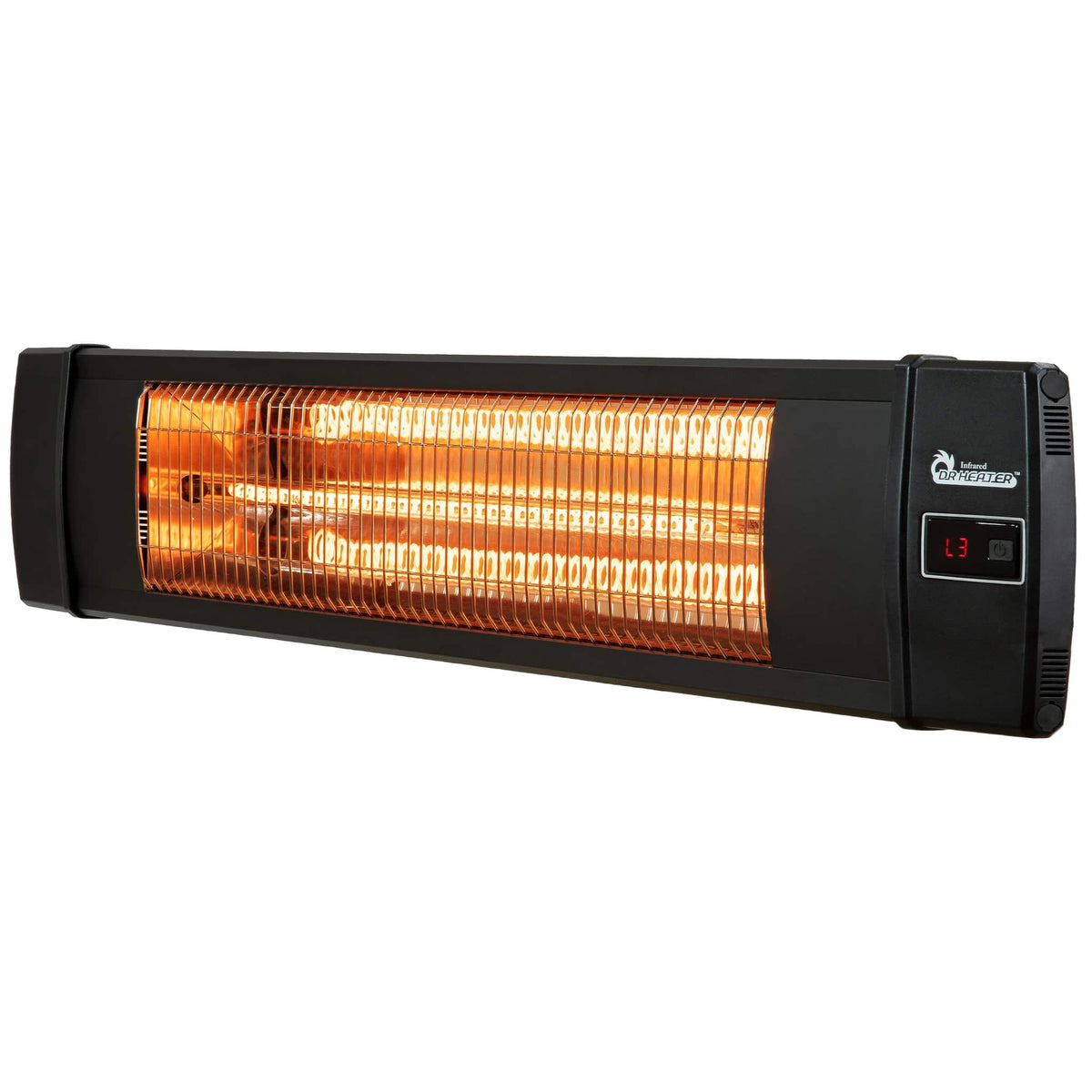 DR. INFRARED HEATER - DR-238 1500W Carbon Infrared Indoor/Outdoor Patio Heater, Wall or Ceiling Mount With Remote Control - Black