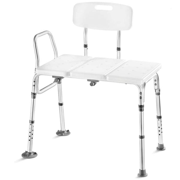 Medical King - Transfer Bench for Bathtub - Adjustable Shower Chair for Elderly and Disabled, Up to 400 lbs, Safe and Easy Transfer - White