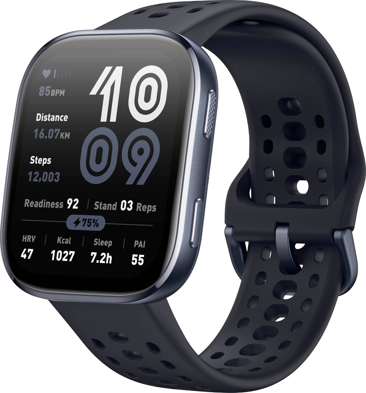 Amazfit - Bip 6 Smartwatch 46mm Silicone - Black / Blue - (2025)