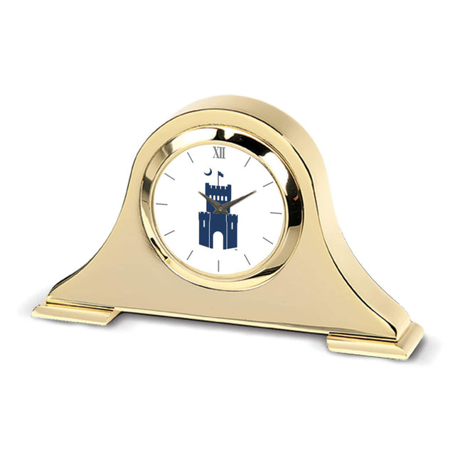 Front. Jardine - Gold Citadel Bulldogs Team Logo Napoleon Desk Clock - Gold.