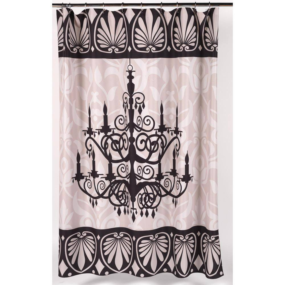 Carnation Home Fashions - Carnation Home "Luminere" Heavier Weight Fabric shower curtain 100% polyester size 70" x 72" - White