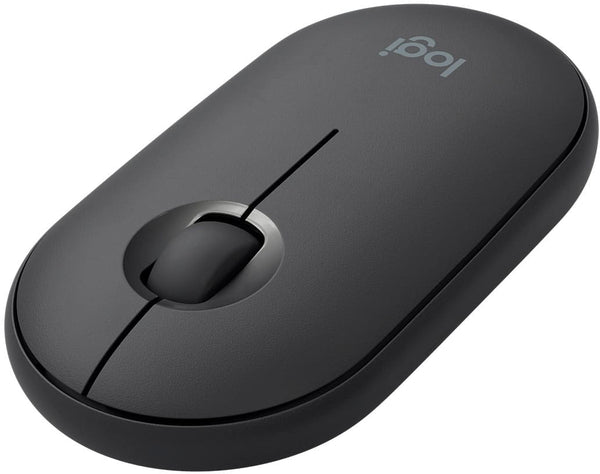 Logitech - Pebble i345 Bluetooth Optical Ambidextrous Mouse for iPad - Wireless - Graphite