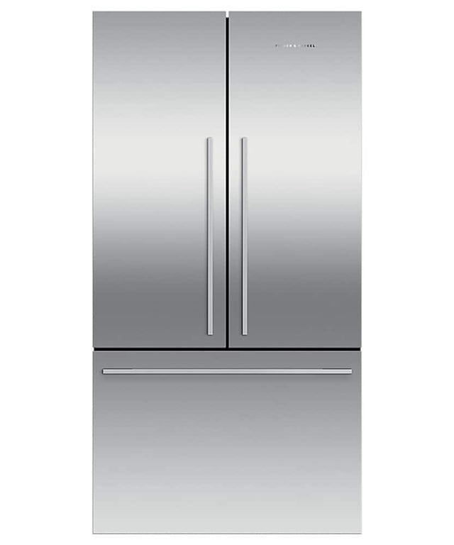 Front. Fisher & Paykel - 36-In 20.1 cu. ft. French Door Refrigerator Counter Depth with Internal Ice Maker - Stainless Steel.