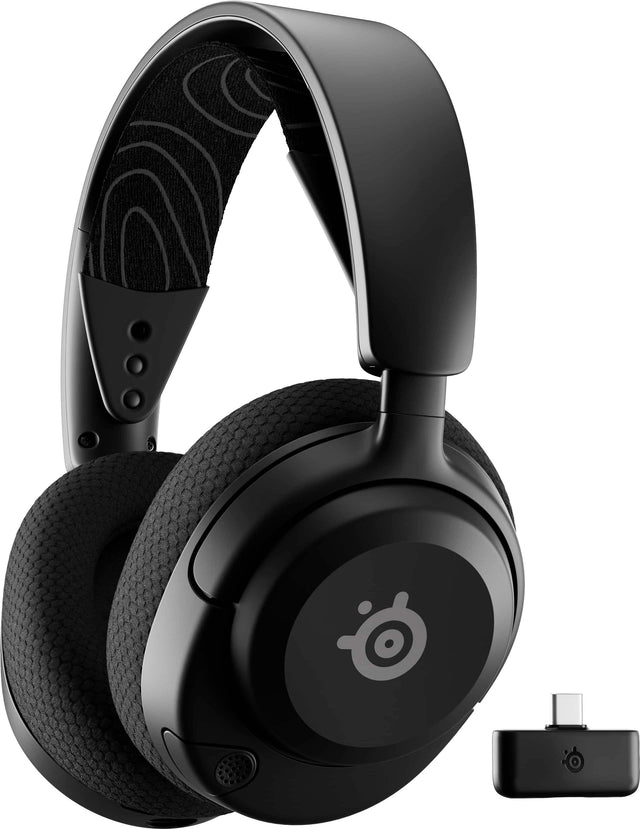 Front. SteelSeries - Arctis Nova 5 Wireless Over-the-Ear Gaming Headset with 2.4GHz/Bluetooth for PC, PS5/PS4, and Switch/Switch 2 - Black.