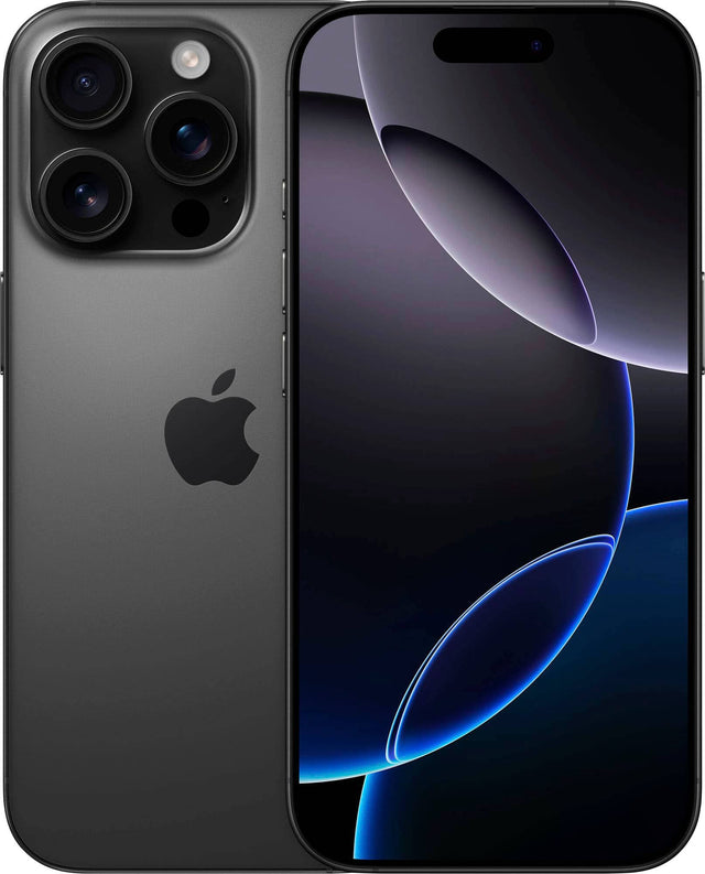 Front. Apple - Pre-Owned Excellent iPhone 16 Pro Max 5G 256GB - Apple Intelligence - (Unlocked) - Black Titanium.