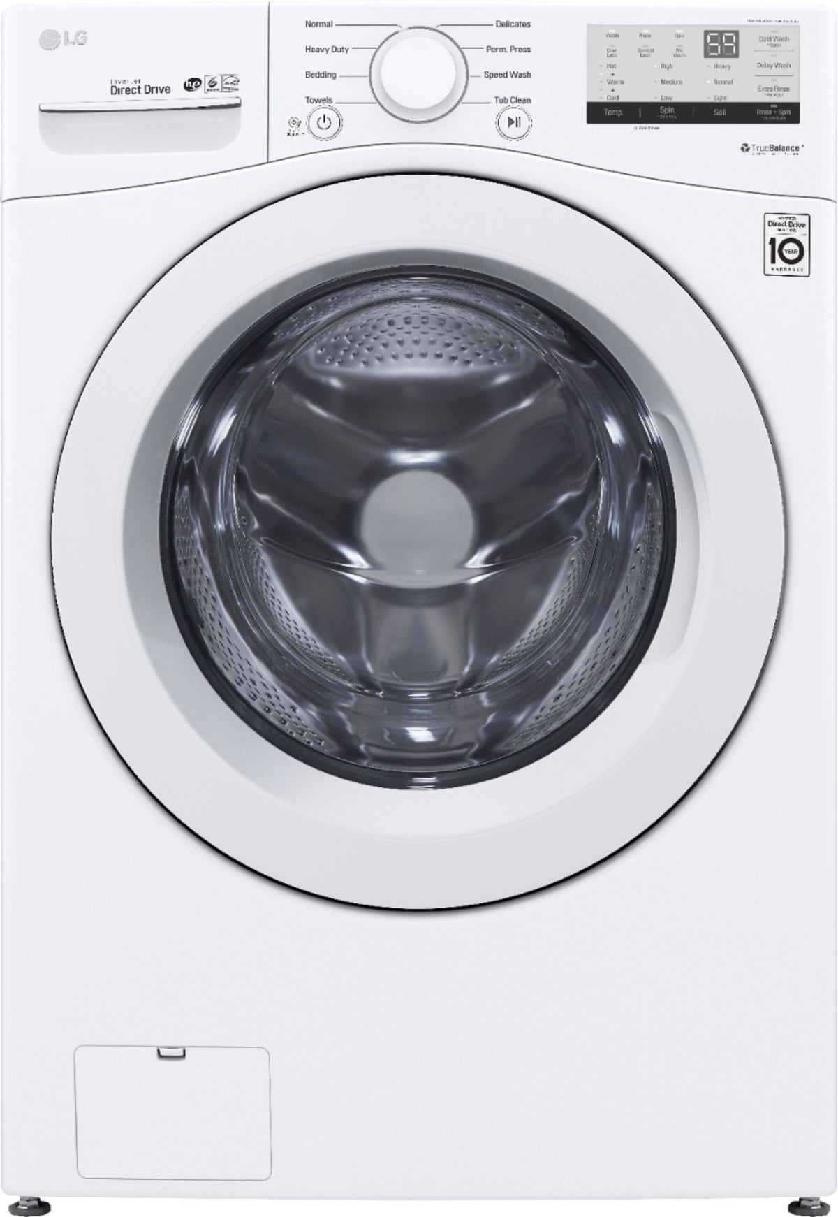 LG - 4.5 Cu. Ft. High Efficiency Stackable Front Load Washer with 6Motion Technology - White