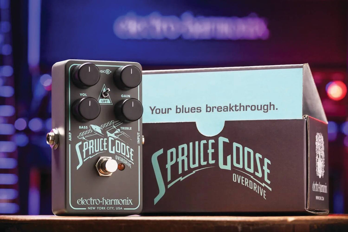 Electro-Harmonix - Spruce Goose Overdrive Pedal with Lift Switch Active Bass Control and Gain Adjustment