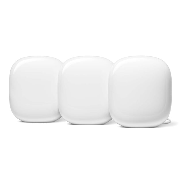 Front. Google - Nest Wi-fi Pro 6e AXE5400 Mesh Router (3-pack) - Snow.