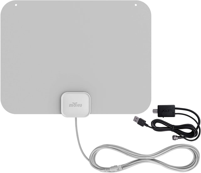 Front. Mohu - Leaf Amplified Indoor HDTV Antenna, 60-mile Range - Gray.