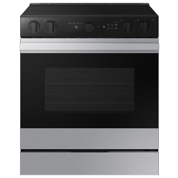 Samsung - 30 in. Wide 5 Elements Bespoke Smart Slide-In Electric Range 6.3 cu. ft. with Air Sous Vide & Air Fry - Stainless Steel