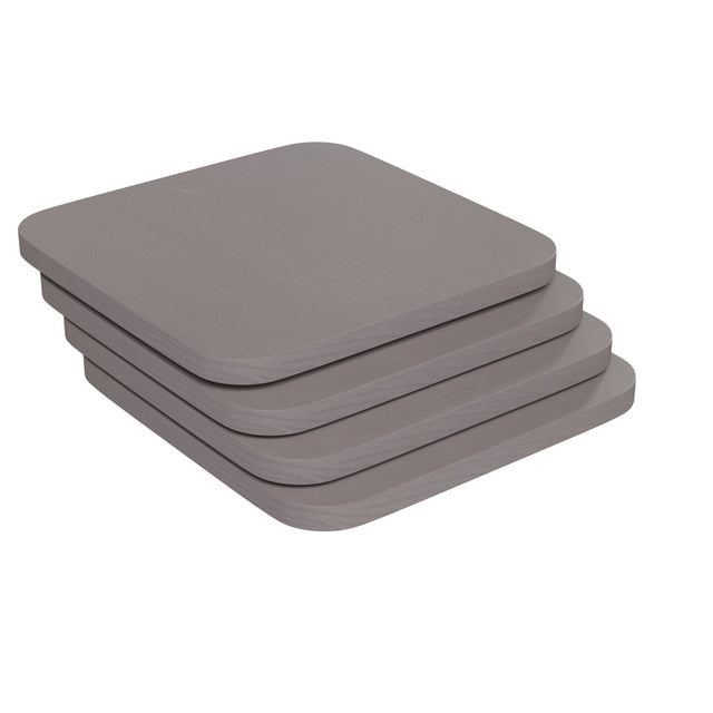 Front. Emma + Oliver - Stryde All-Weather Durable Polyresin Seat for Colorful Metal Dining Chairs, Counter Stools and Bar Stools - Gray.