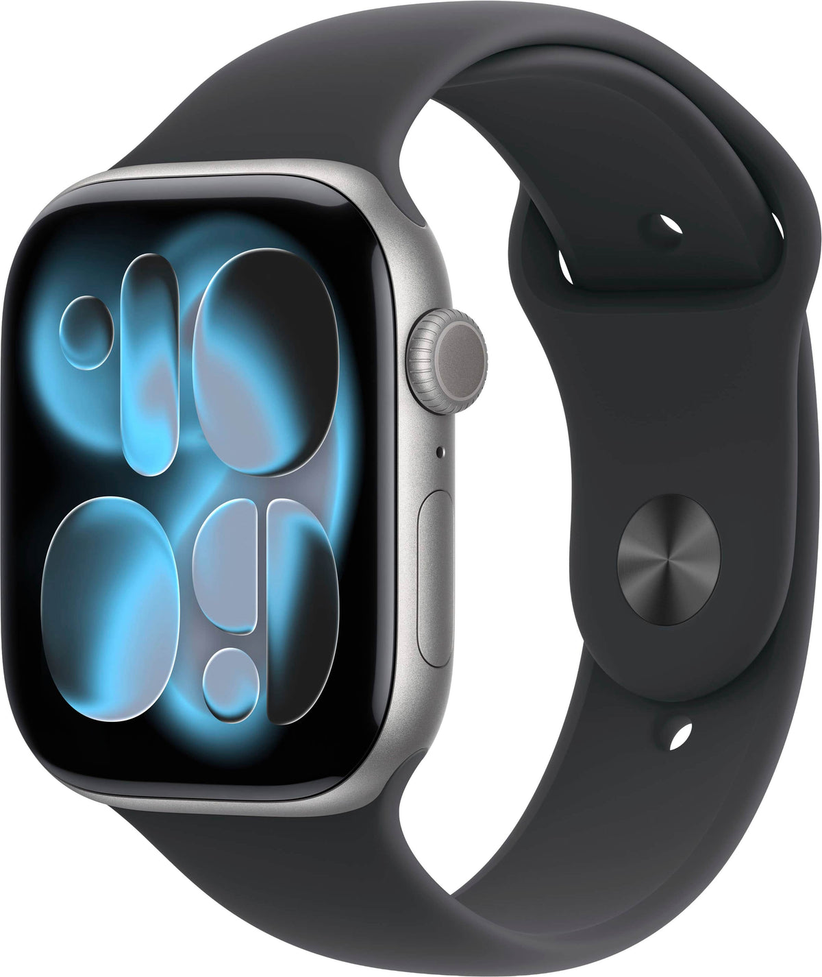 Geek Squad Certified Refurbished Apple Watch Series 11 (GPS) 46mm Space Gray Aluminum Case with Black Sport Band - M/L - Space Gray - (2025)